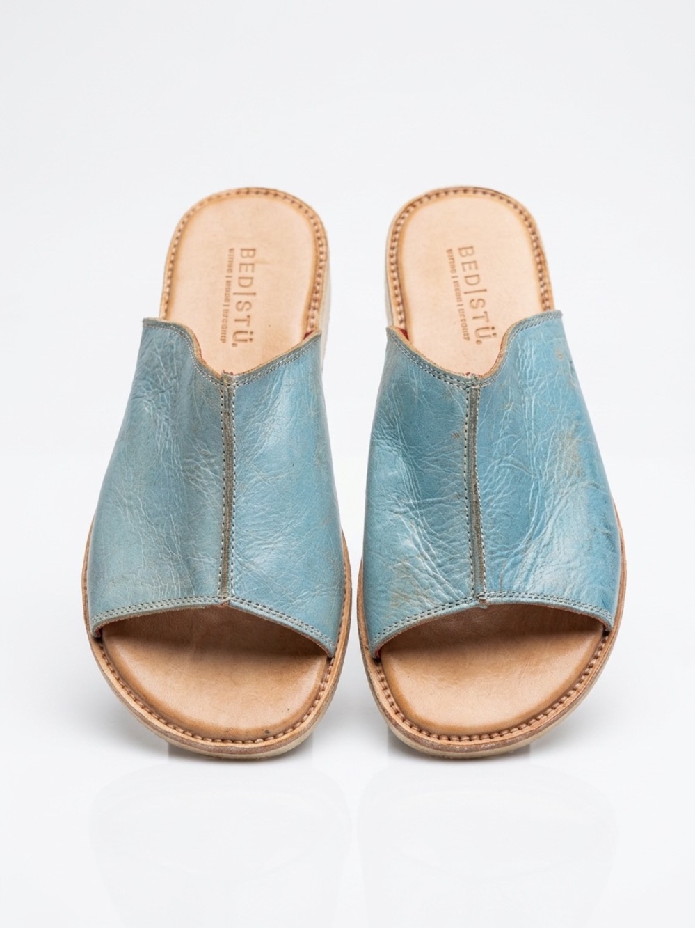 Bed|Stü Aqua Leather Slide Sandals - Picture 2 of 5